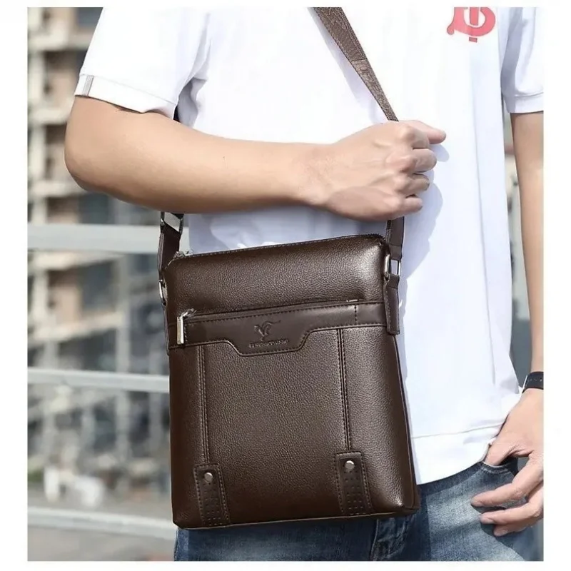 Men's PU Shoulder Bag Crossbody Business Travel Sling Bags Stylish Compact for Everyday Use