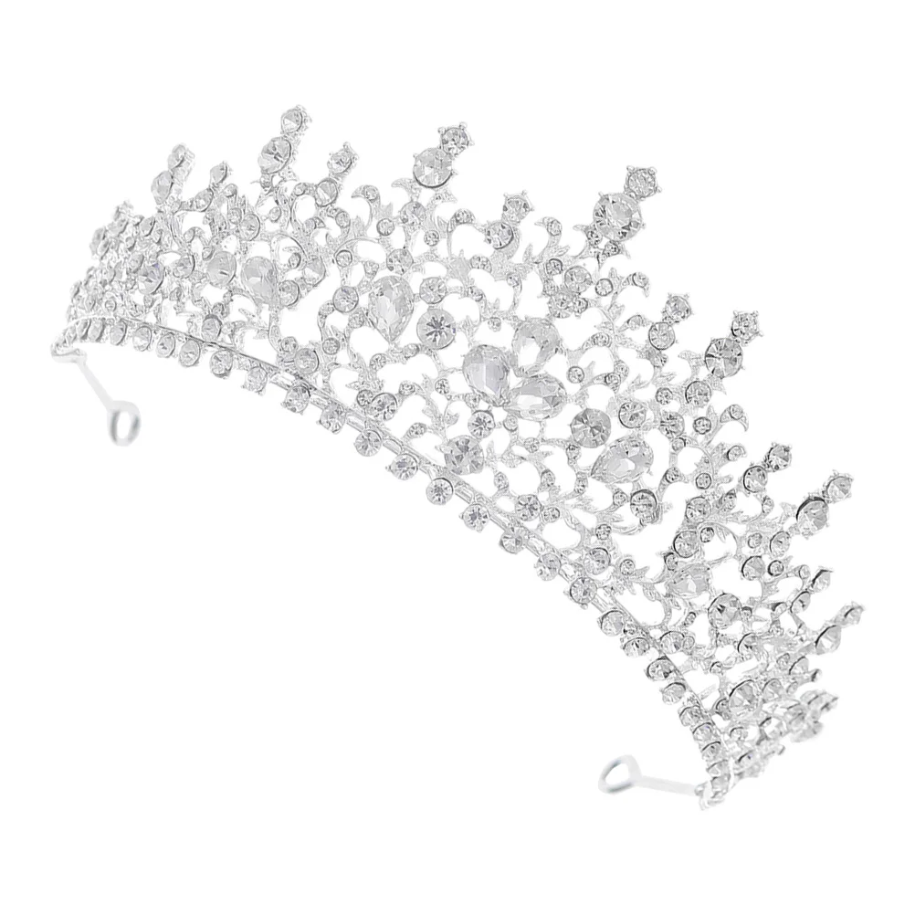 كامل حجر الراين تيارا أنيقة غطاء الرأس الزفاف لحفل زفاف عيد ميلاد حفلة موسيقية سبيكة تاج النساء فتاة الرجعية أغطية الرأس #5