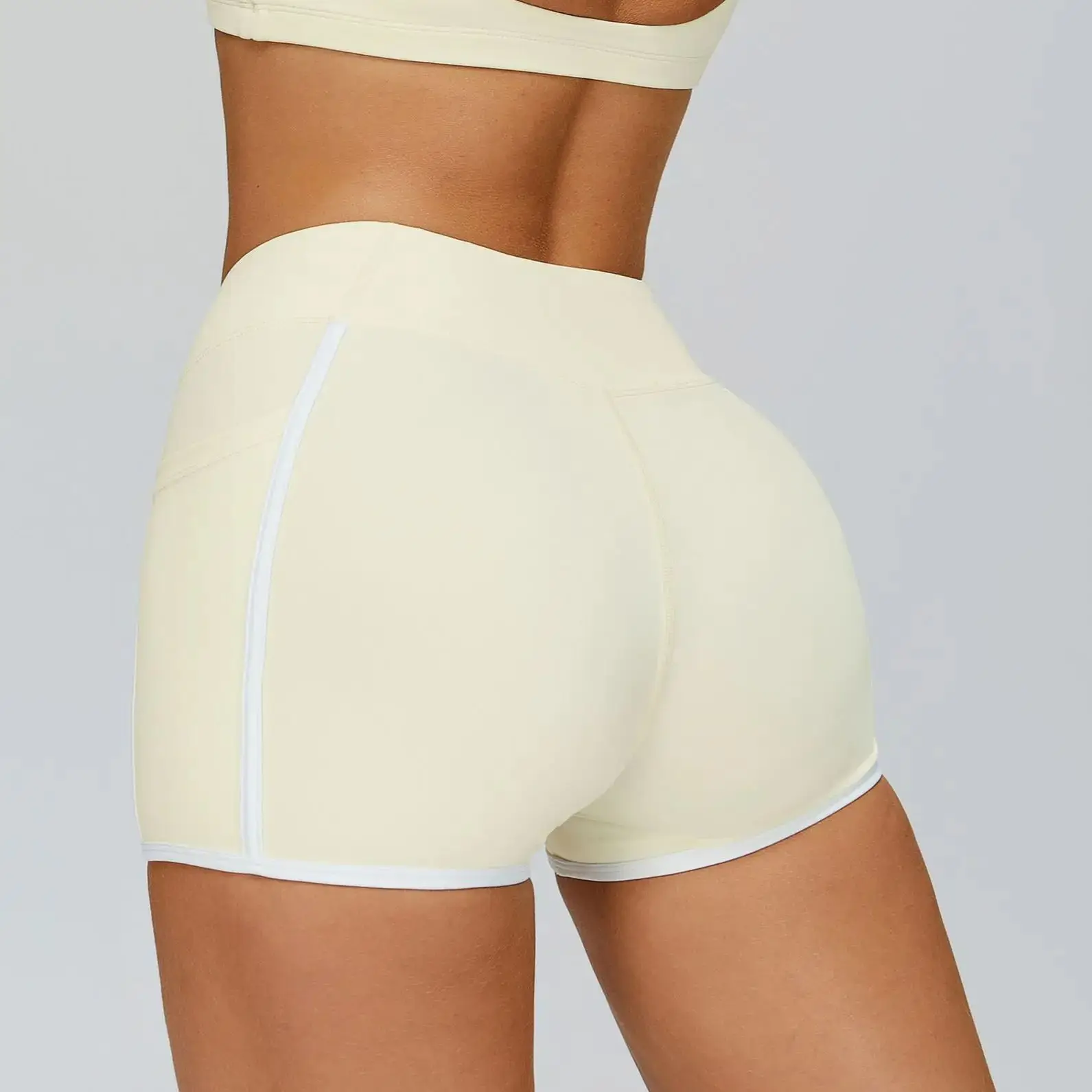 Ningyu Running Sports Shorts Women Pockets High Waist Buttock Lift Gym Leggings Women Cycling Slim Fit Workout Shorts Yoga Short