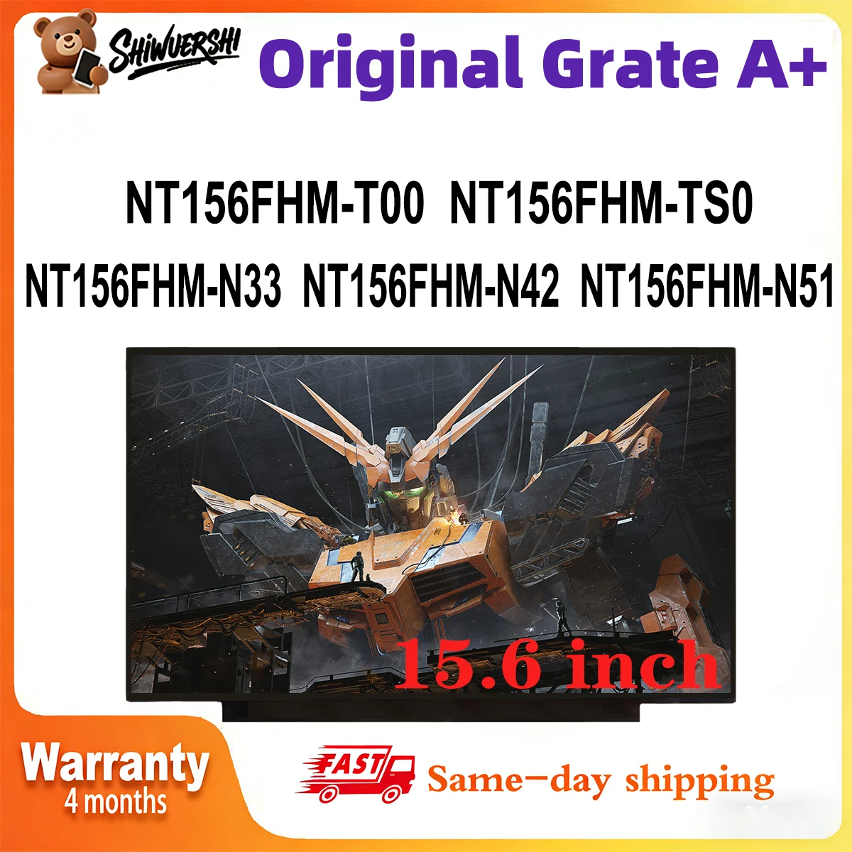 

15.6 inch Wholesale Laptop Lcd Slim Screen Monitor Panel NT156FHM N33 NT156FHM N42 NT156FHM N51 NT156FHM T00 NT156FHM TS0