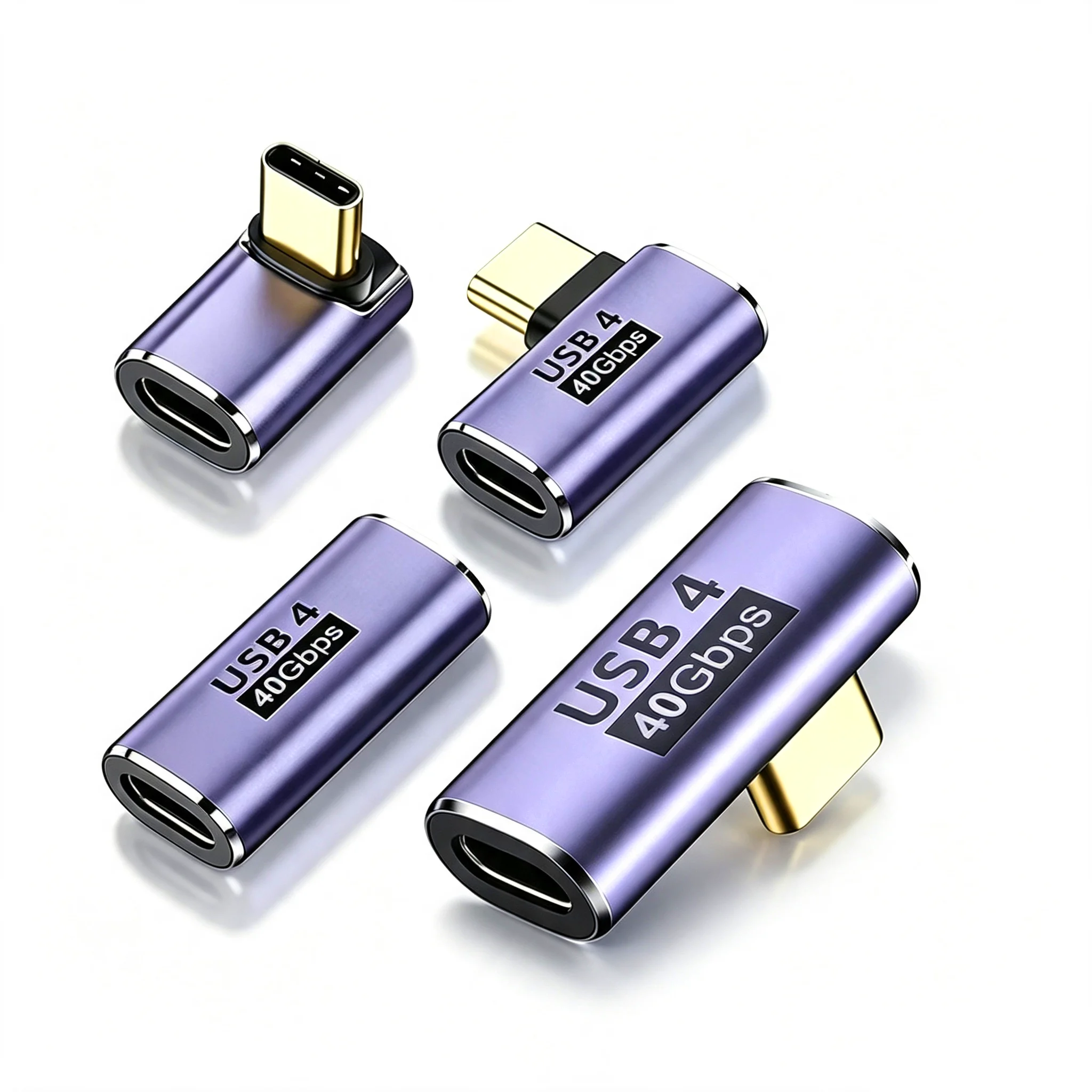 USB4.0 40Gbps OTG USB-C 90-Grad-Adapter 100W 5A Typ-C zu Typ-C Schnellladekonverter USB-C Datenadapter für Macbook 8K60HZ