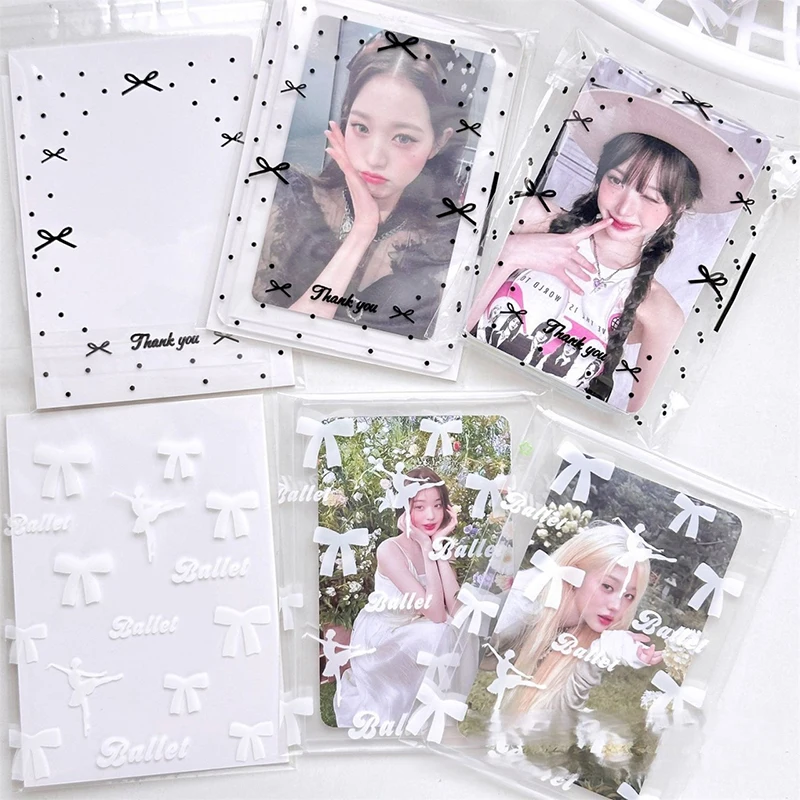 50pcs/pack Idol Photo Packaging Bag Self Sealing Bag Gift Card Protector Clear Photocard Sleeves Self-adhesive Card Cover