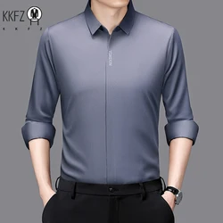 New Men's Business Casual Long Sleeved Solid Color Shirt Wrinkle Resistant Wrinkle Free Comfortable All Season Versatile Top