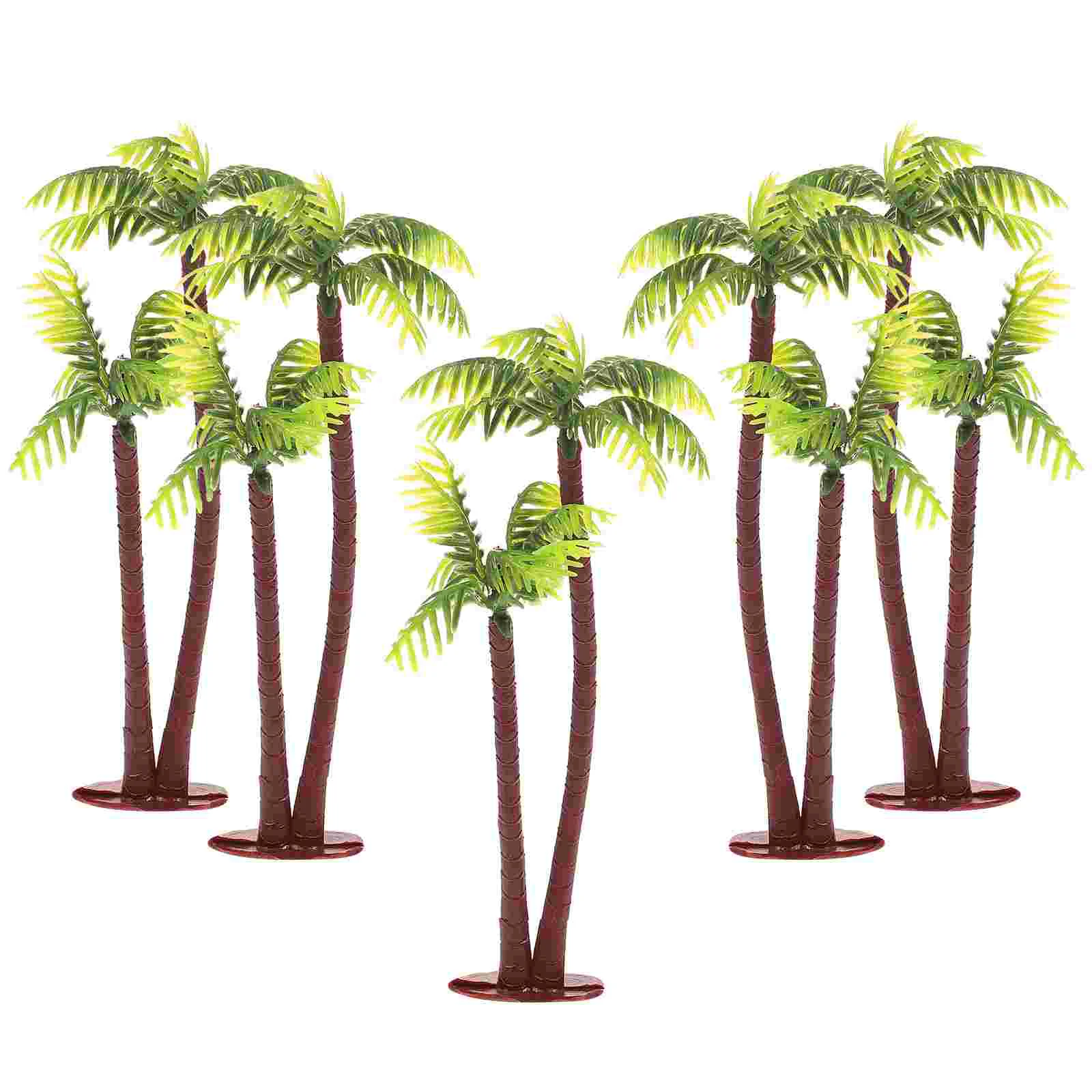 5 Pcs Fish Tank Plants Decor Palm Trees Coconut Decoration Household Island Artificial