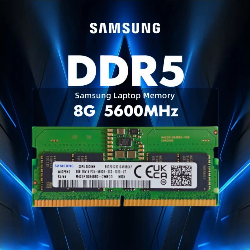 Samsung 8GB DDR5 5600MHz PC5-44800 CL46 SODIMM 1Rx16 Single Rank 1.1V 262-Pin Laptop RAM Memory M425R1GB4BB0-CWM