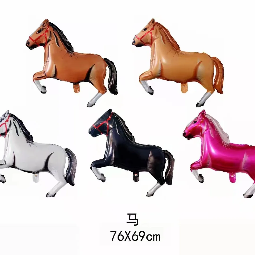 5pcs Pony Balloon Aluminum Foil Ball Pentium Horse Pentium Store Decoration Birthday Party Activities Supplies