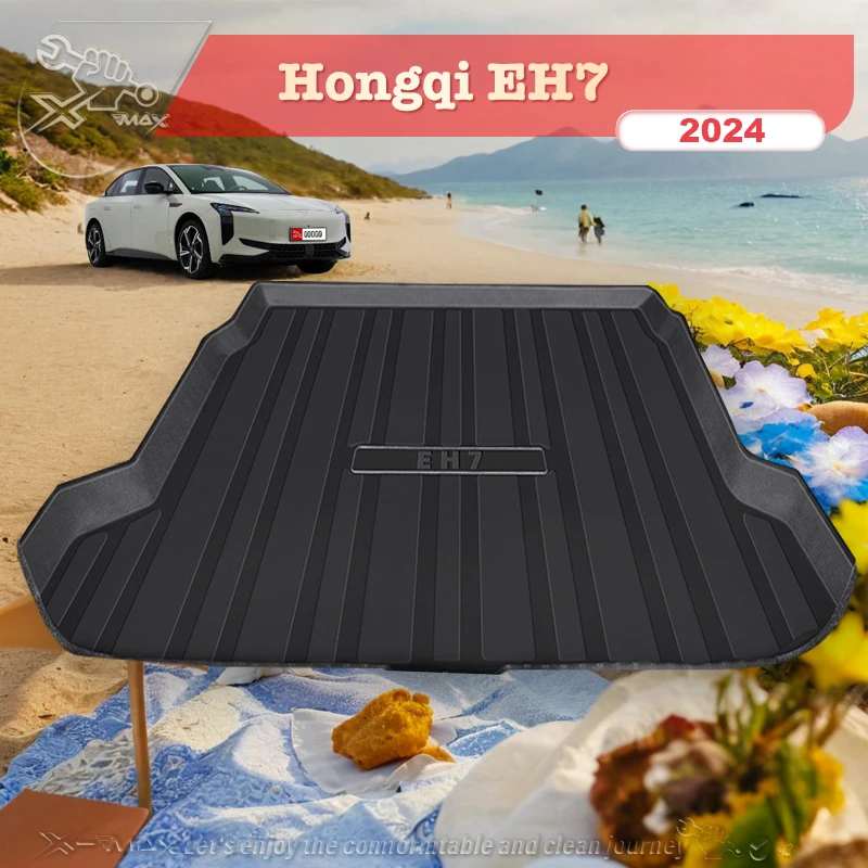 

For Hongqi EH7 2024 TPE Custom Fit Car Trunk Mat All Season Black Cargo Mat 3D Shaped Laser Measured Trunk Liners