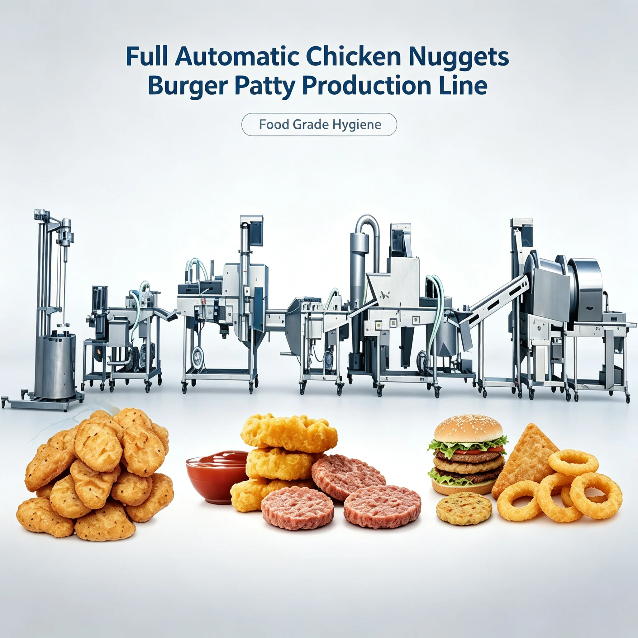 Easy‑maintenance Processing Equipment for Chicken Nugget & Beef Patty Long‑time Continuous Production Operation