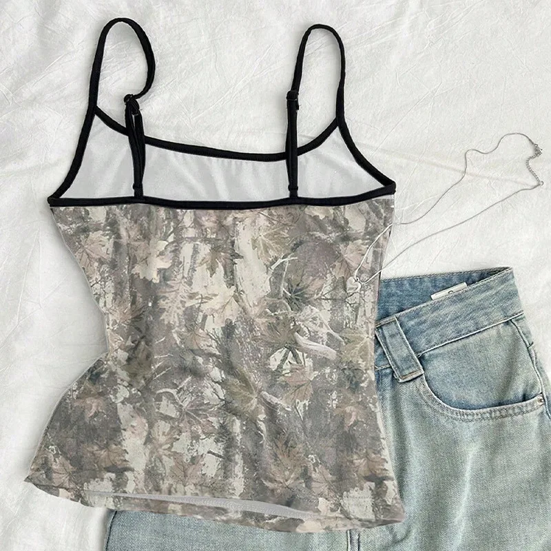 Top Sexy con tirantes para mujer, ropa interior Csole de Color Retro Faion, tejido Regular fino, producción china, verano 2025