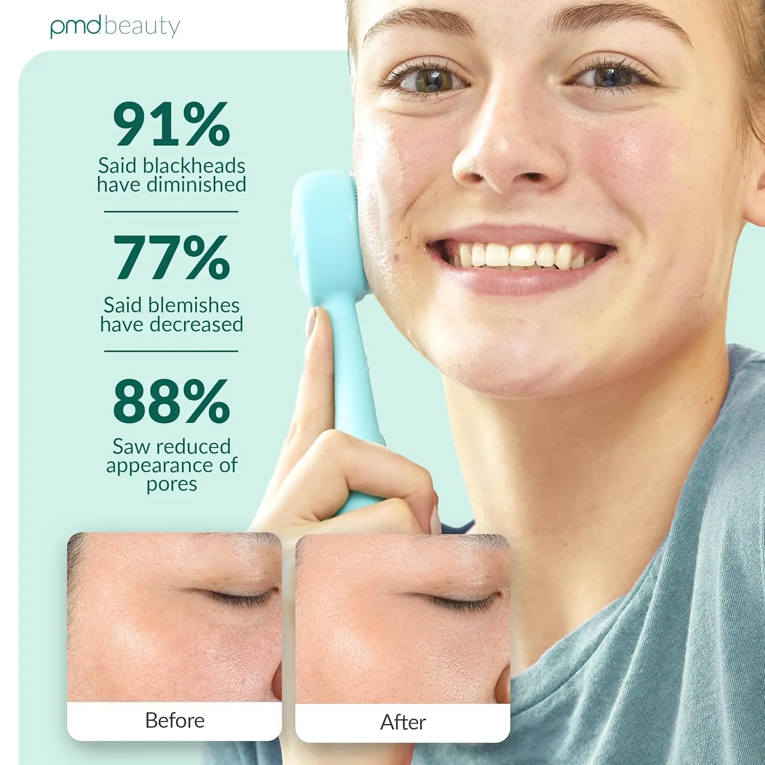 Smart Facial Cleansing Device with Silicone Brush & Anti-Aging Massager for Deep Clean Skin