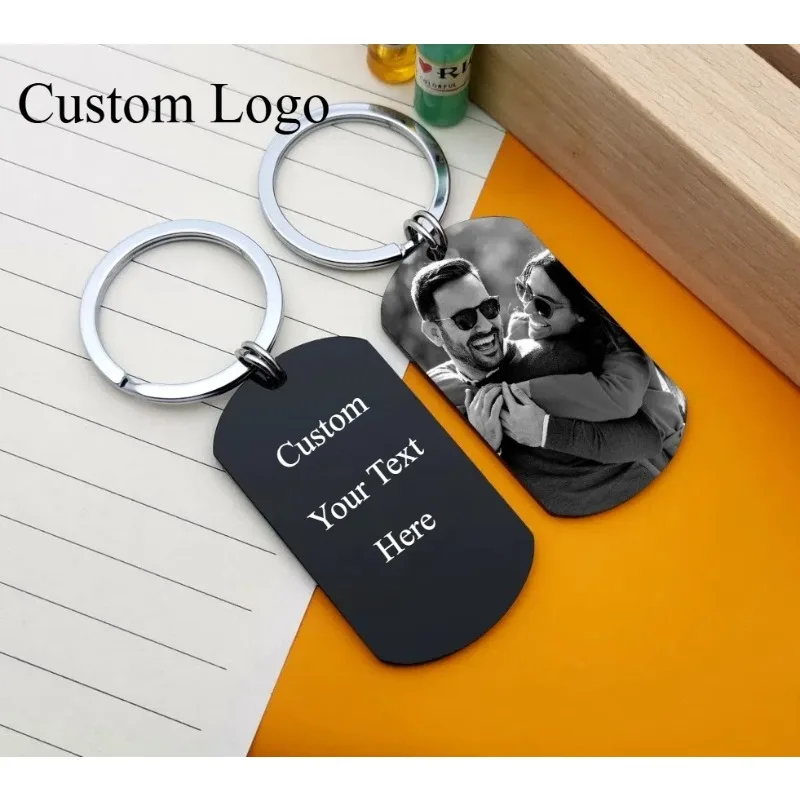 

Laser Carving Keychain Motorcycle Car for Men and Women Keyring Key Ring Chain Customized LOGO Name Stainless Steel Pendant Gift