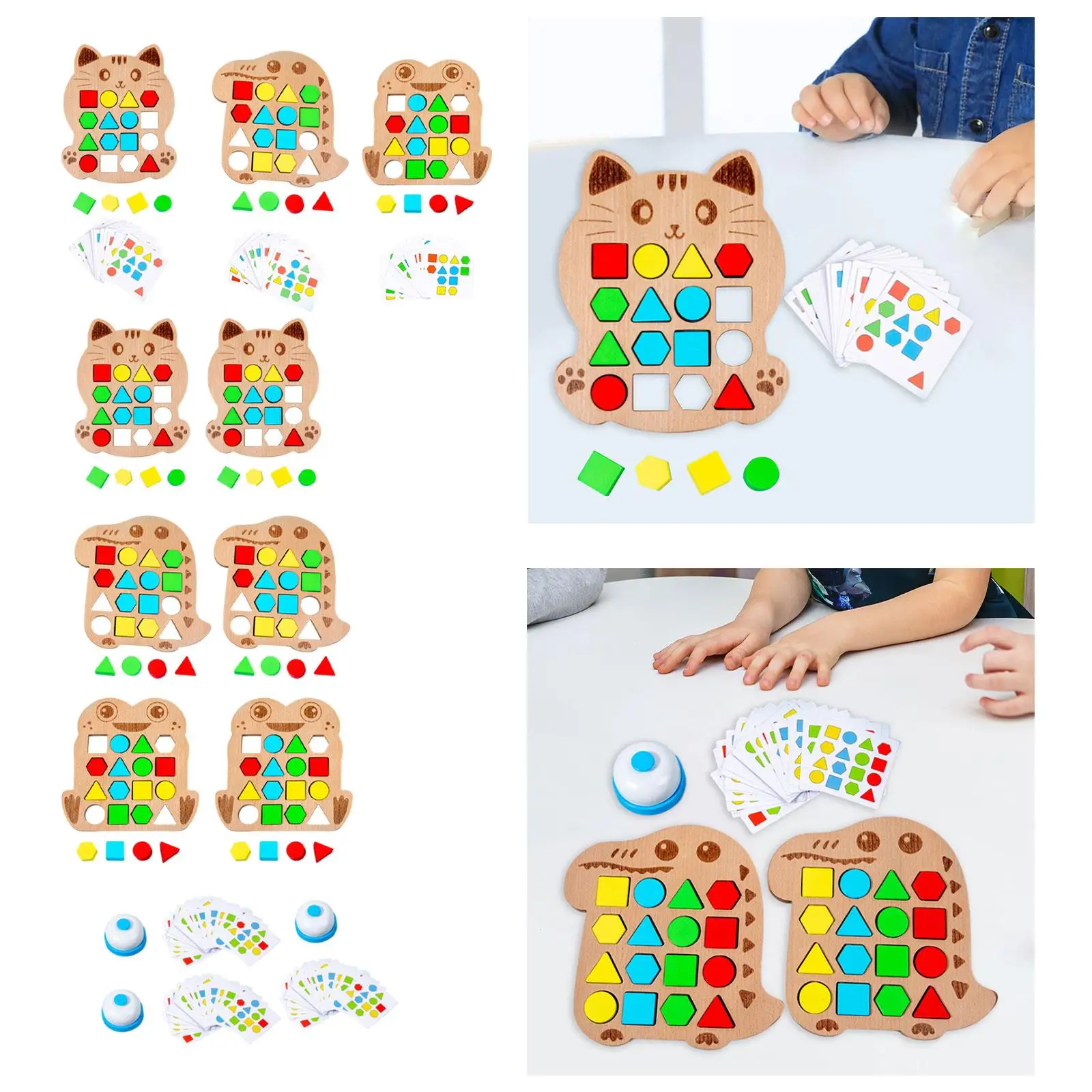 Tablero de combinación rápida de formas, juego de batalla interactivo de madera, juego de combinación de formas, juego de mesa de aprendizaje de colores