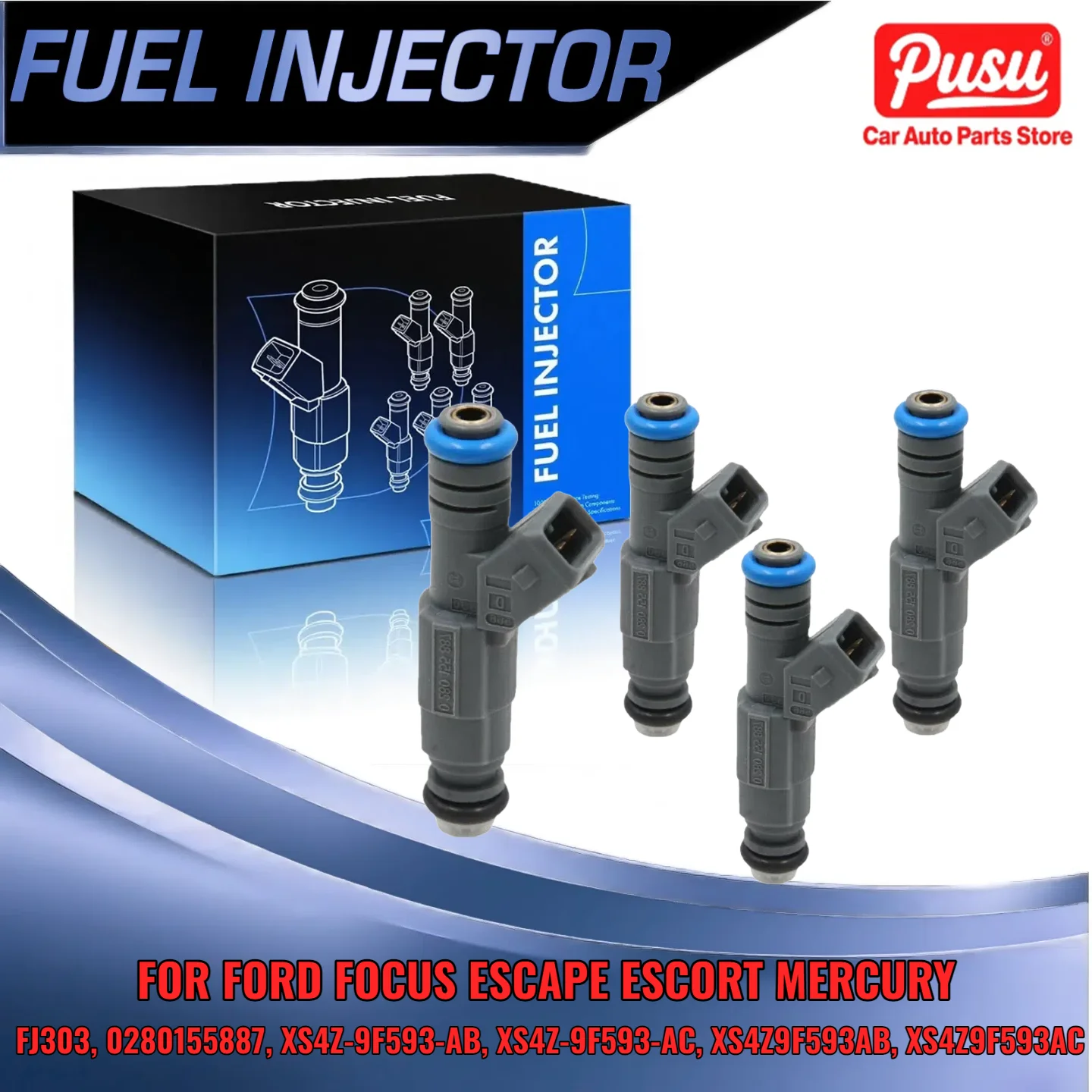 

Набор топливных форсунок из 4 шт. для Ford Focus Ford Escape для Mercury Mystique 2 0L DOHC FJ303 0280155887