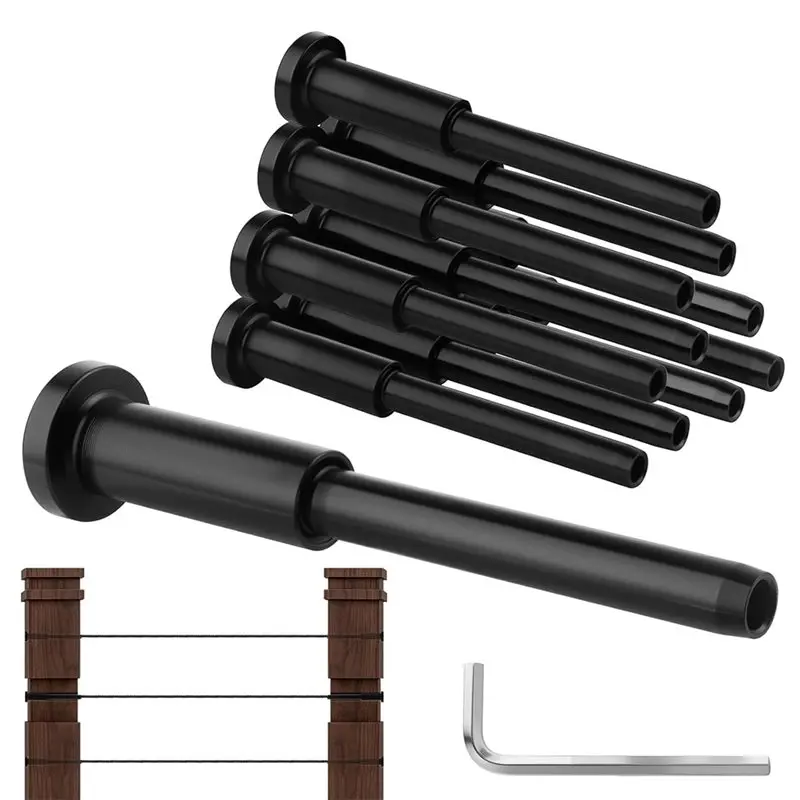 A68P-10 Pack 1/8 Inch Invisible Cable Deck Railing Kit, Receiver Swage Stud End For 2