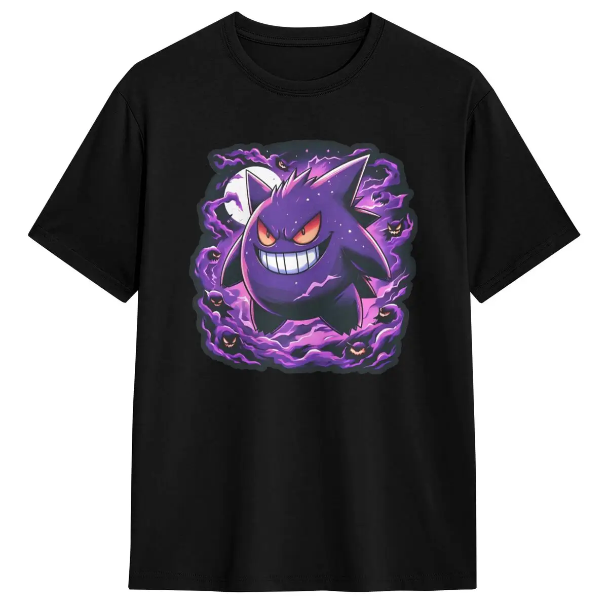 Pokemon Gengar T Shirt Man Vintage Cotton T-Shirts Summer O-Neck Fashion Tees Cheap Oversize Clothing