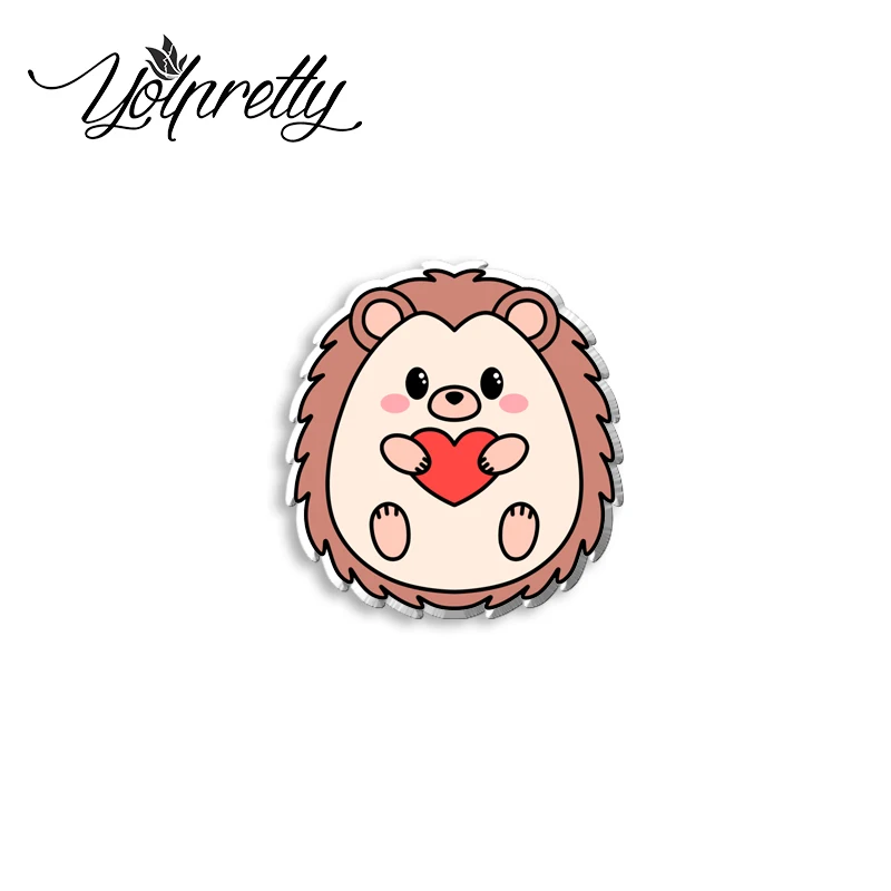 2023 New Arrival Fashion Cartoon Cute Hedgehog Animals Handcraft Acrylic Epoxy Badge Pin Lapel Pins