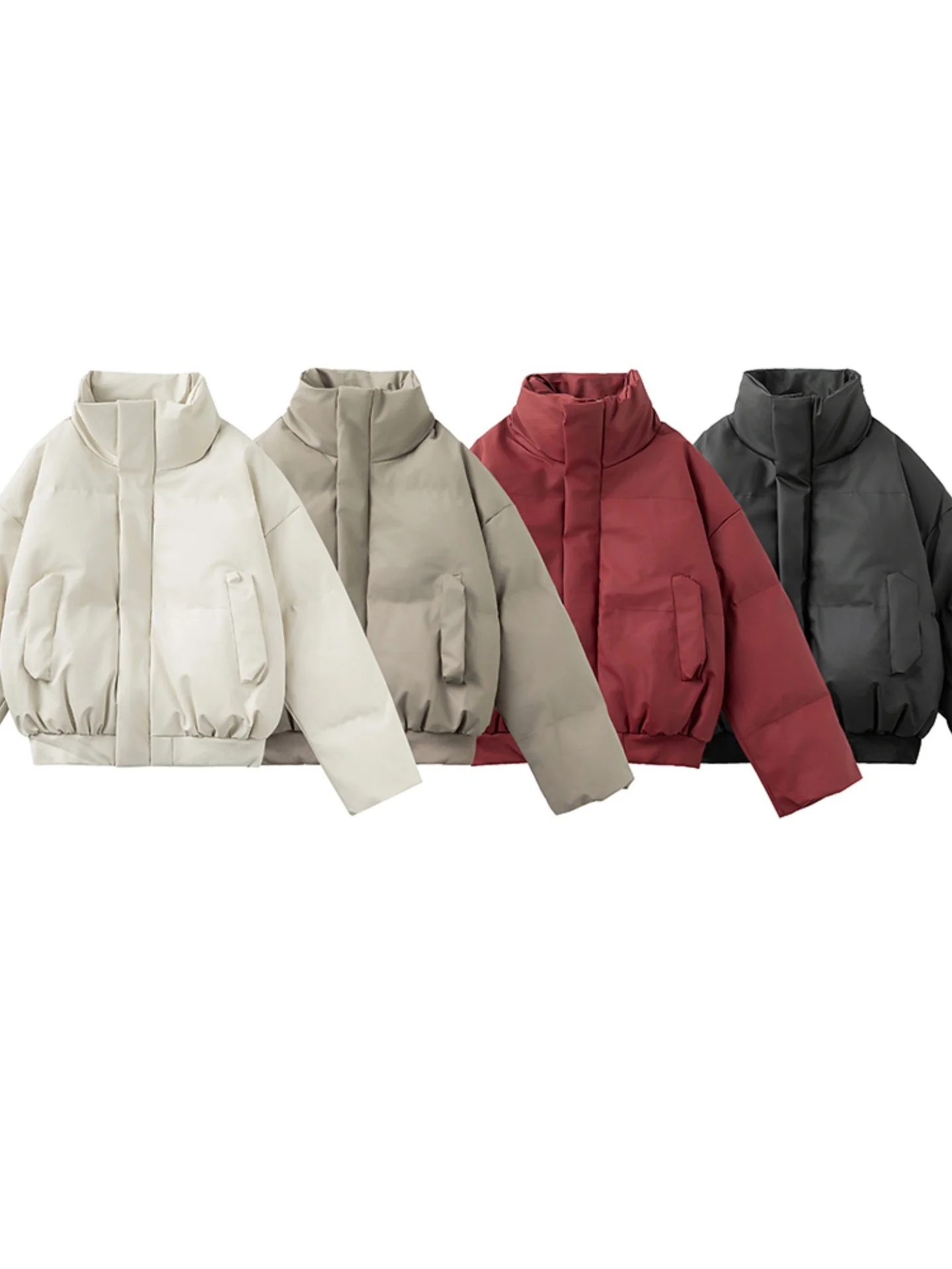 

Зимняя утепленная повседневная свободная куртка из хлопка с воротником-стойкой, теплая верхняя одежда для подростков, с длинными рукавами, на молнии, из полиэфирного волокна