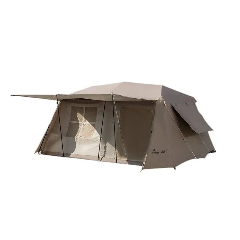 Outdoor tent roof camping canopy sun protection camping overnight two rooms and one living room