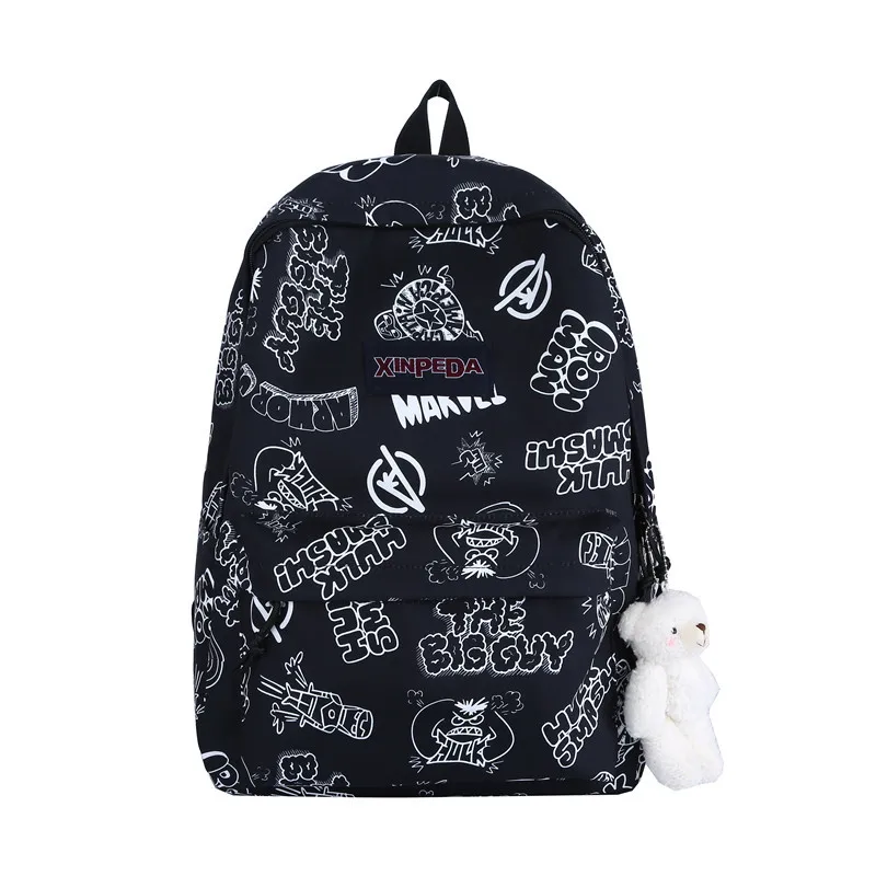 Korean Version of Cute Graffiti Middle School Student Schoolbag Lightweight Waterproof Girl\'s Backpack Computer Bag