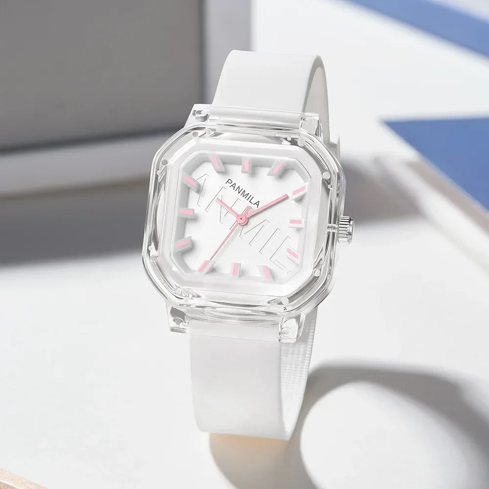 Luxury Women Watch Brand Fashion Transparent Case Silicone Ladies Quartz Wristwatch Montre Femme Beautiful Gifts