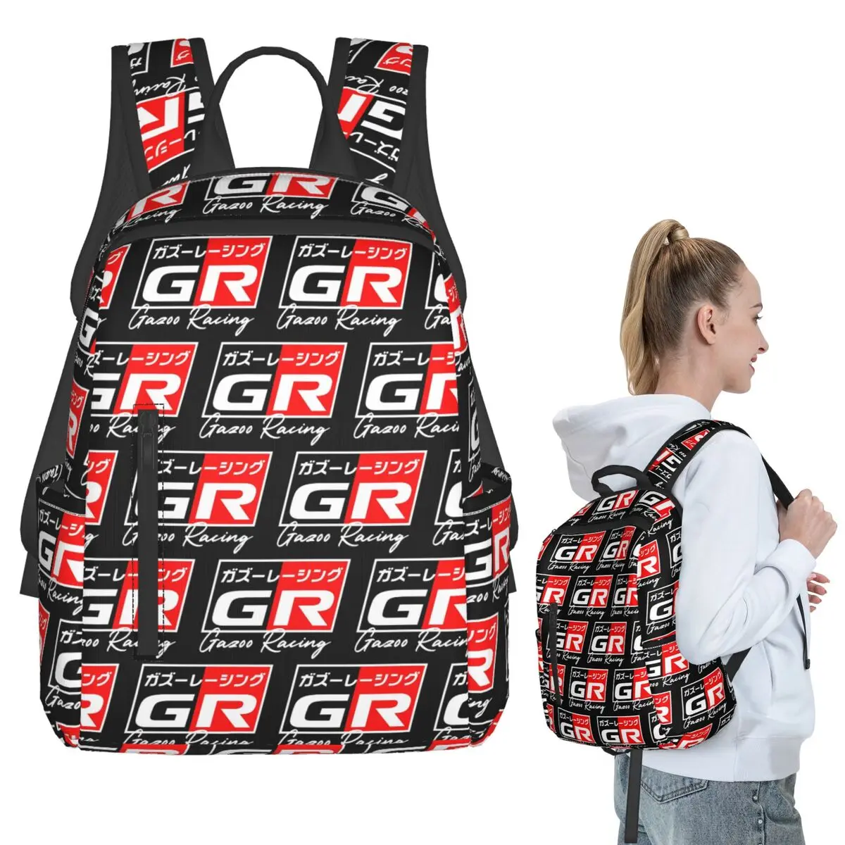 

GR Japanese Logo Sport Backpack Student BookBag Kids School Bag Laptop Shoulder Bags Men Women