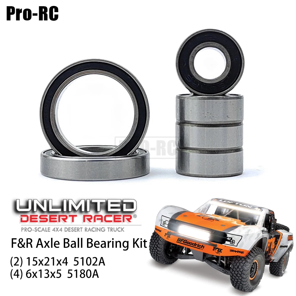 6Pcs F&R Alex Wheel Hub Ball Bearing Kit 5102A 5180A For Traxxas 1/7 UDR Unltd. Desert Racer Racing Truck Rc Car Part