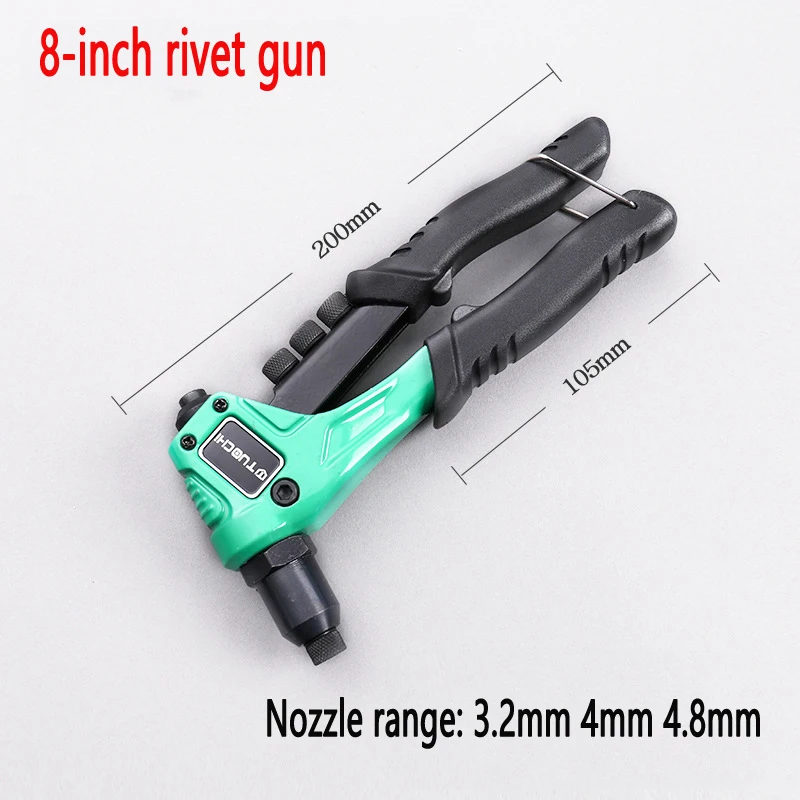 8 Inch Riveter Gun Pop Professional Rivet Nuts Gun Blind Rivets Assortment Hand Tools Rivet Nut Tool for Metal 