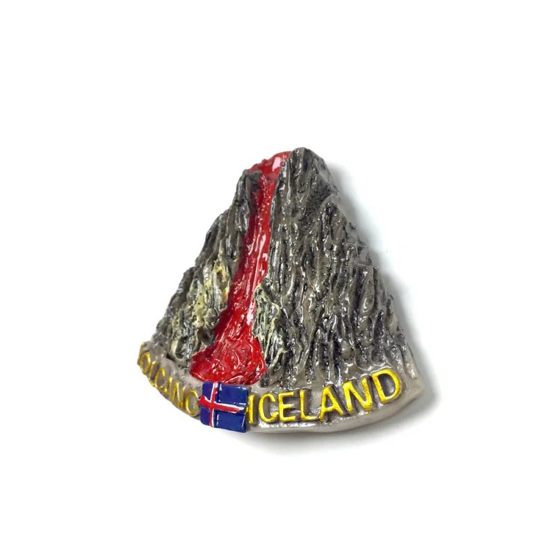 Iceland Hot-Selling Premium 3D Personalized Creative Volcanic Eruption Strong Magnetic Fridge Magnets Travel Souvenirs Home Deco