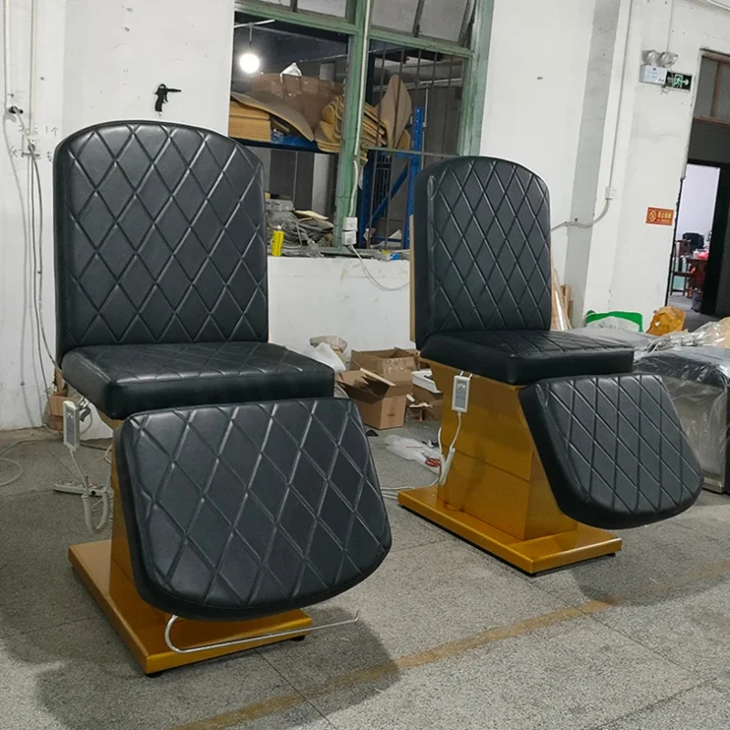 Modern Black Lash Bed Spa Gold Base Massage Bed Chair Comfortable Beauty Salon School Hotel Use Height