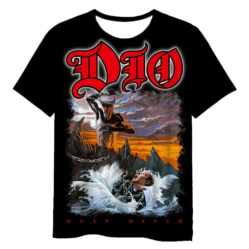 

Dio Band Футболка с 3D принтом Мужская мода Уличная одежда с круглым вырезом Футболка с коротким рукавом Rock Demon Топы Футболки Женская футболка Мужская одежда Дети