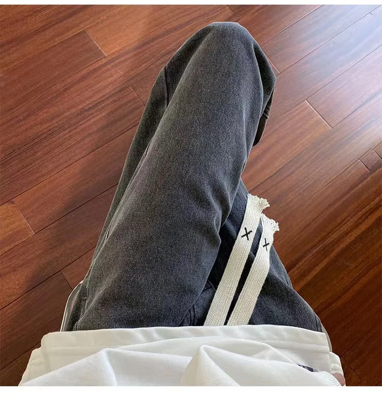 

Тонкие прямые джинсовые джинсы, женские весенне-осенние модные студенческие маленькие размеры, повседневные брюки для полных девочек, широкие джинсы с высокой талией