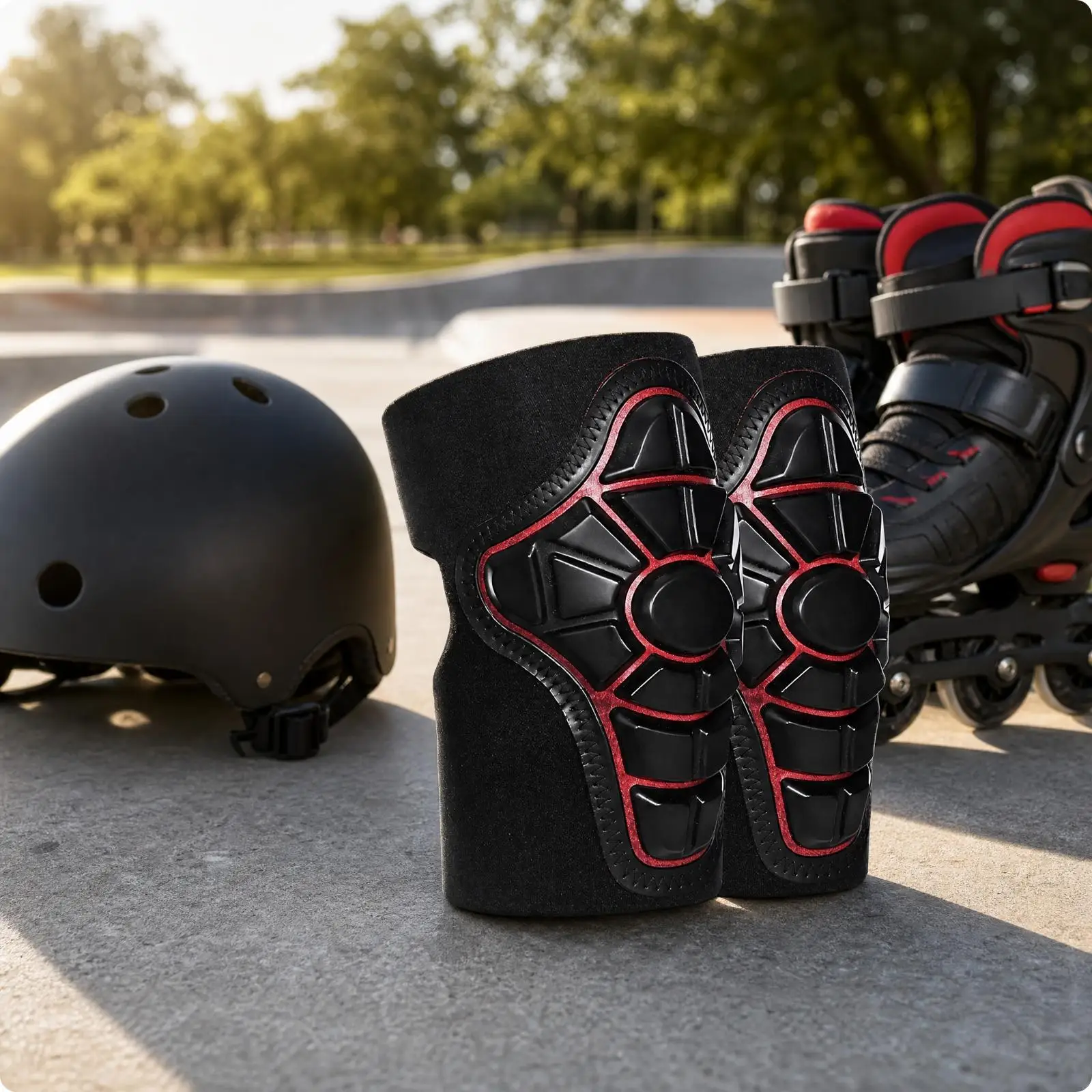 4 Pieces Kids' Knee and Elbow Pads Multi-Sport Children's Safety Pad Set Safety Pads with Molded Shells Impact-Resistant