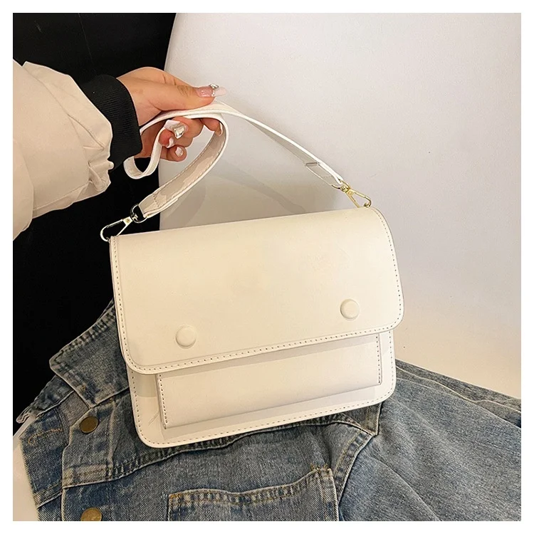 2024 New Women\'s Bag Solid Color Shoulder Bag Simple Crossbody Bag Fashion Texture Small Square Bag