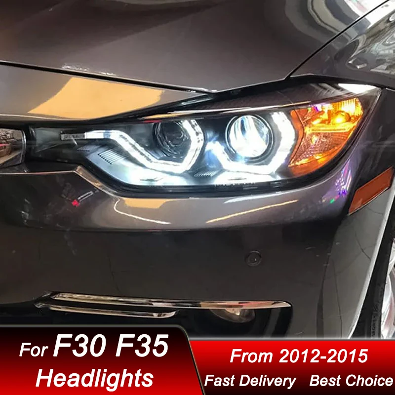 

Автомобильные фары для BMW 3 серии F30 F35 2012-2015, светодиодные фары в сборе, обновленный комплект аксессуаров для линз проектора с высокой настройкой