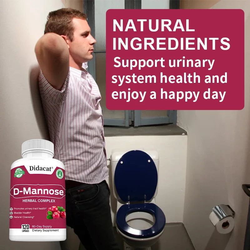 D-Mannose with Cranberry & Hibiscus Extract Capsules, Support Urinary Tract & Bladder Wellness, Natural Internal Cleansing