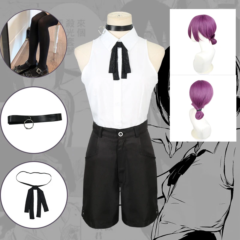 IN STOCK XS-2XL Reze Cosplay Costume Wig Anime Movie Chainsaw Cosplay Halloween Party Outfits for Women Girls