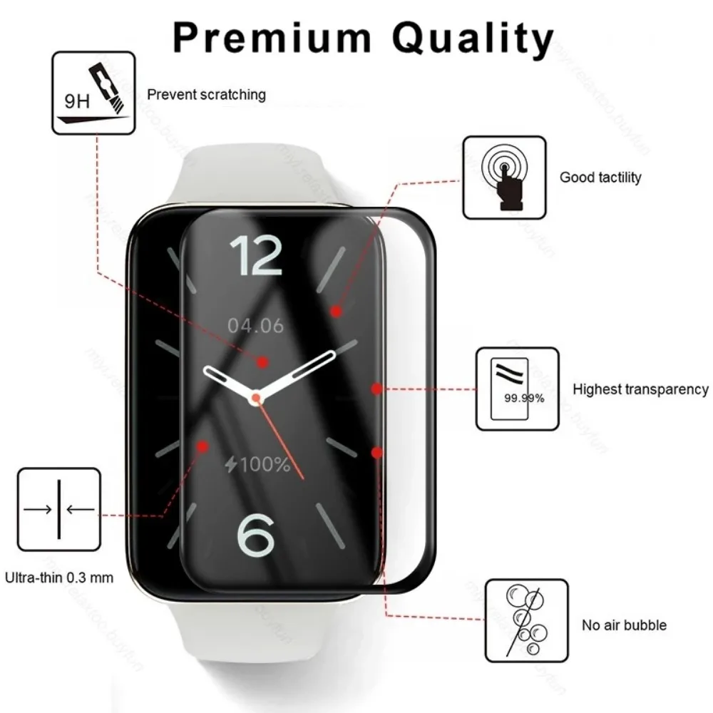 PMMA 화면 보호기 Xiaomi miband 7 pro nti-scratch 필름 화면 보호 스마트 시계 액세서리 용 전체 커버