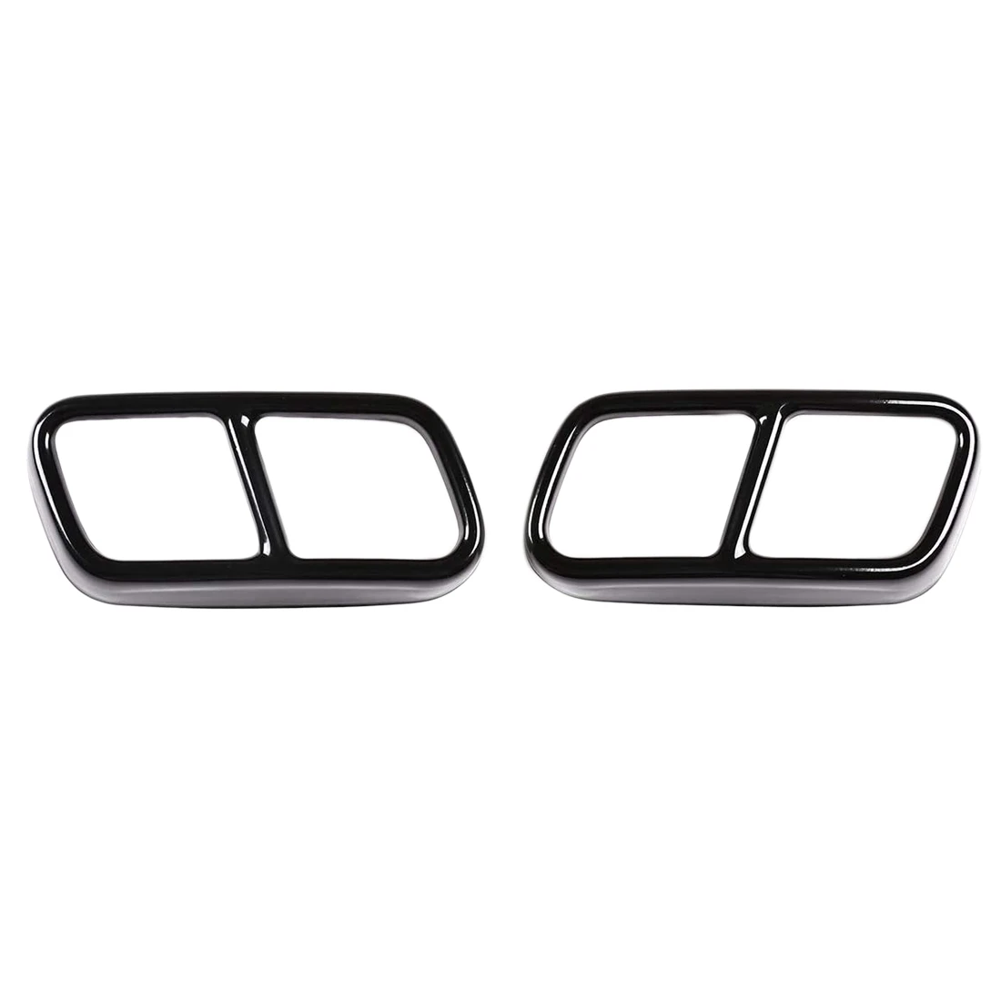 2Pcs Car Stainless Steel Exhaust Muffler Tail Tip Pipe Trim Cap Cover Frame for - 7 Series F01