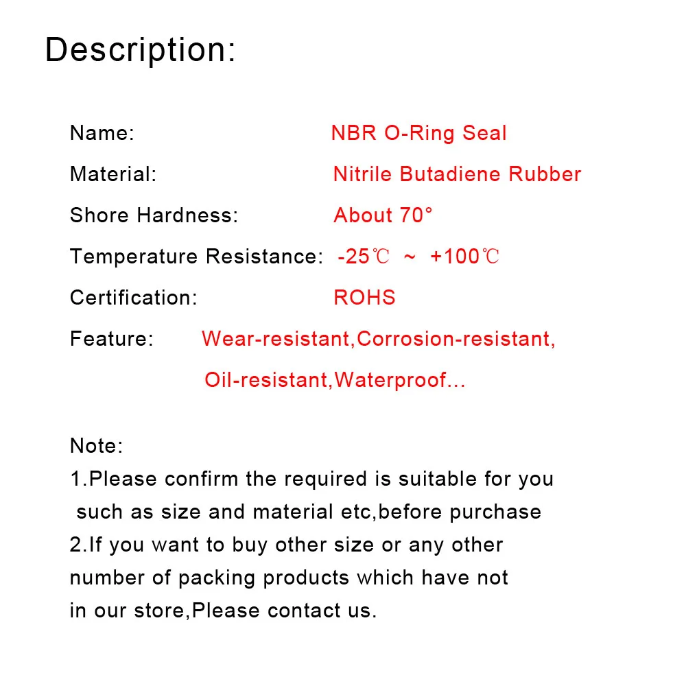 NBR Rubber Ring Thickness CS 6mm Nitrile Butadiene Rubber Seals Washer O-Rings Gasket Oil Seal 40/50/55/60/65/70/75/80/85/90*6mm