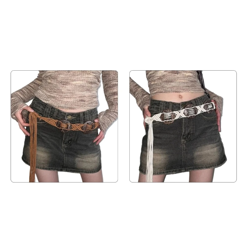 

Girls Woven Belt Braided Thin Waist Belt for Dress Cowgirl Tie Belt Waistband Drop Shipping