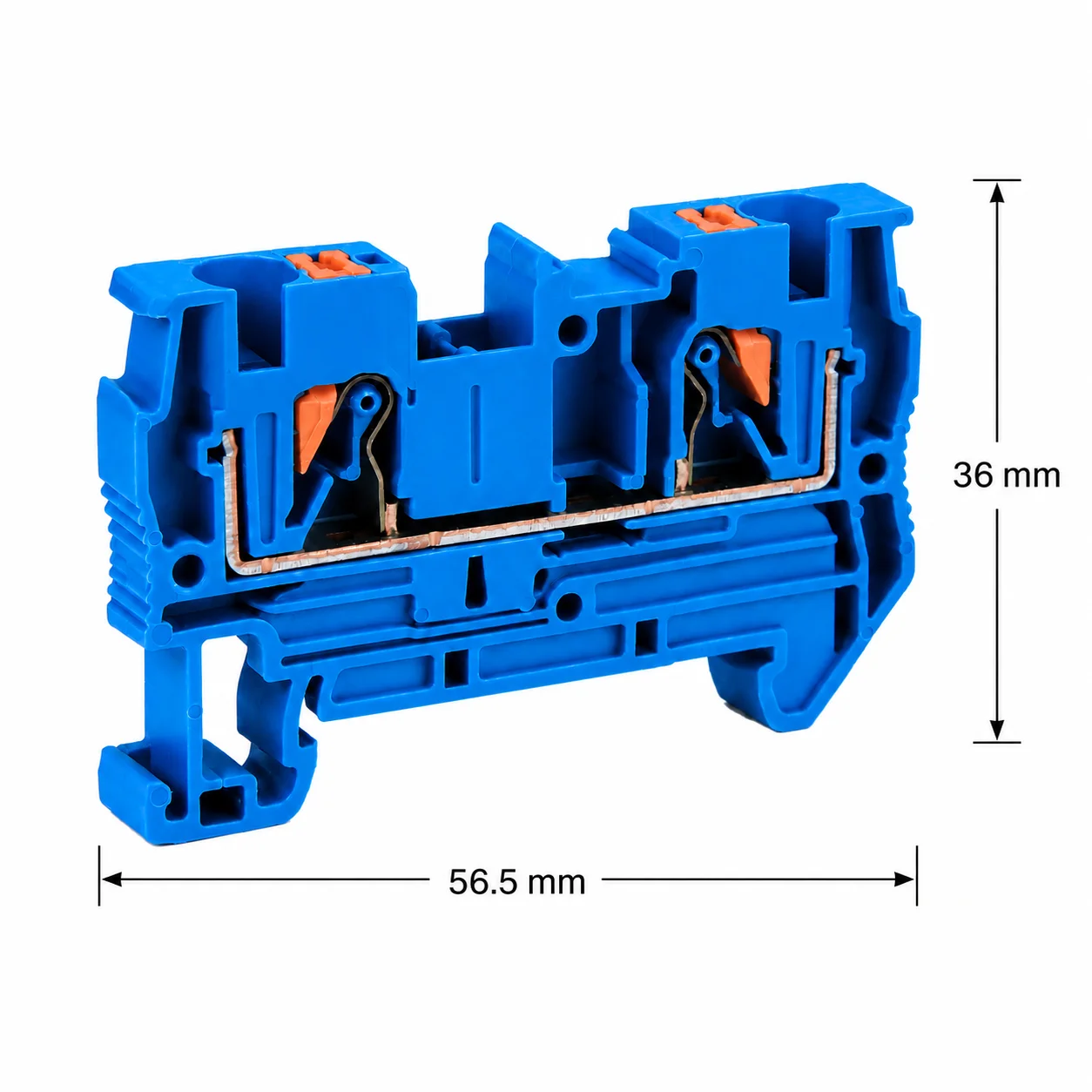 10PCS PT4 Quick-Connect Push-In Terminal Block, DIN Rail Mounted 4 mm²