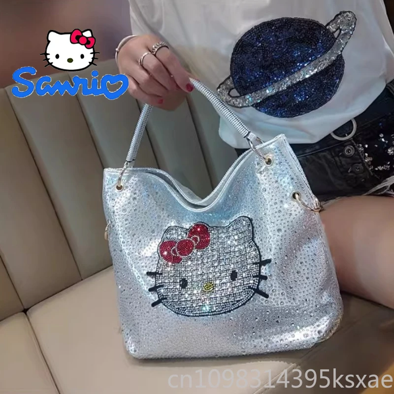 

Hello Kitty Handbag for Women Luxury Purse New Lightweight Genuine Leather Large Capacity Shoulder Tote Commute Casual