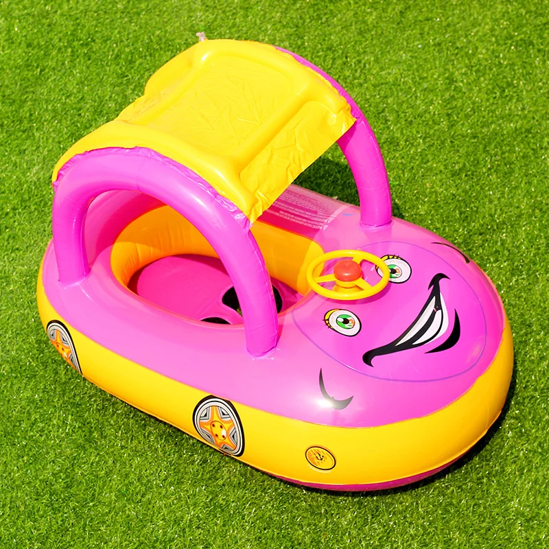 Aufblasbarer Baby-Schwimmring mit Sonnenschutz, Kleinkind-Schwimmkreis für Outdoor-Schwimmbad, Badewanne, Strandparty, Sommer-Wasserspielzeug