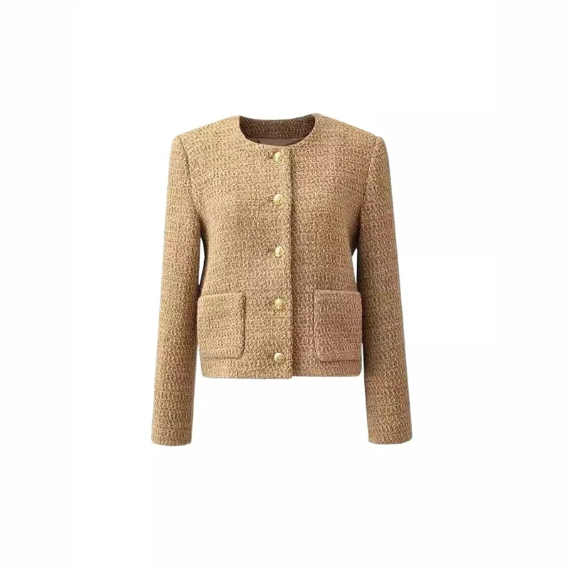 سترة صوفية أنيقة للنساء بتصميم قلب حلو وأكمام صغيرة على الطراز الفرنسي، ملابس خارجية عصرية للتنقل اليومي، إنتاج صيني