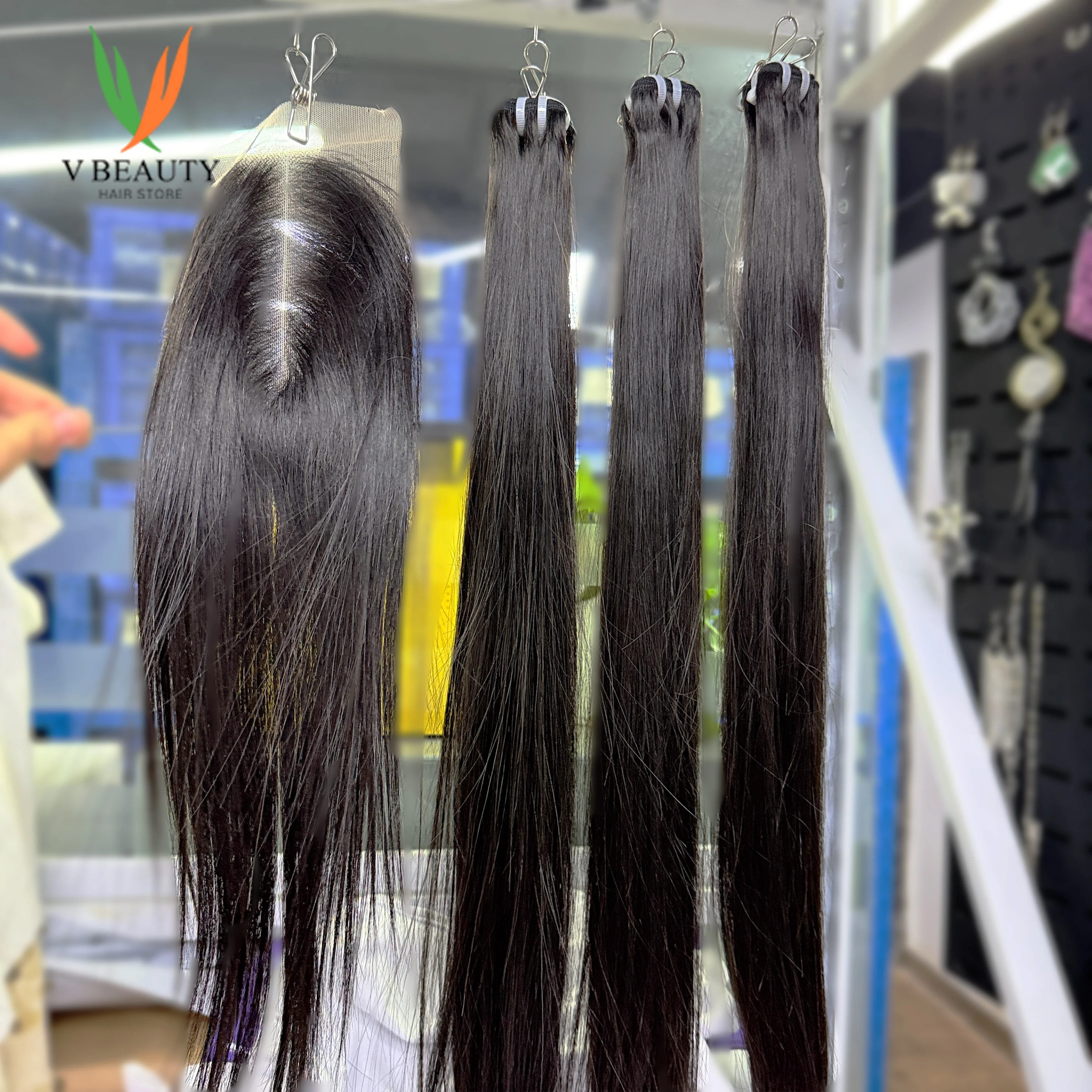 

16A HD кружево с вьетнамскими необработанными пучками волос, 3 пучка прямых человеческих волос, наращивание плетения для чернокожих женщин