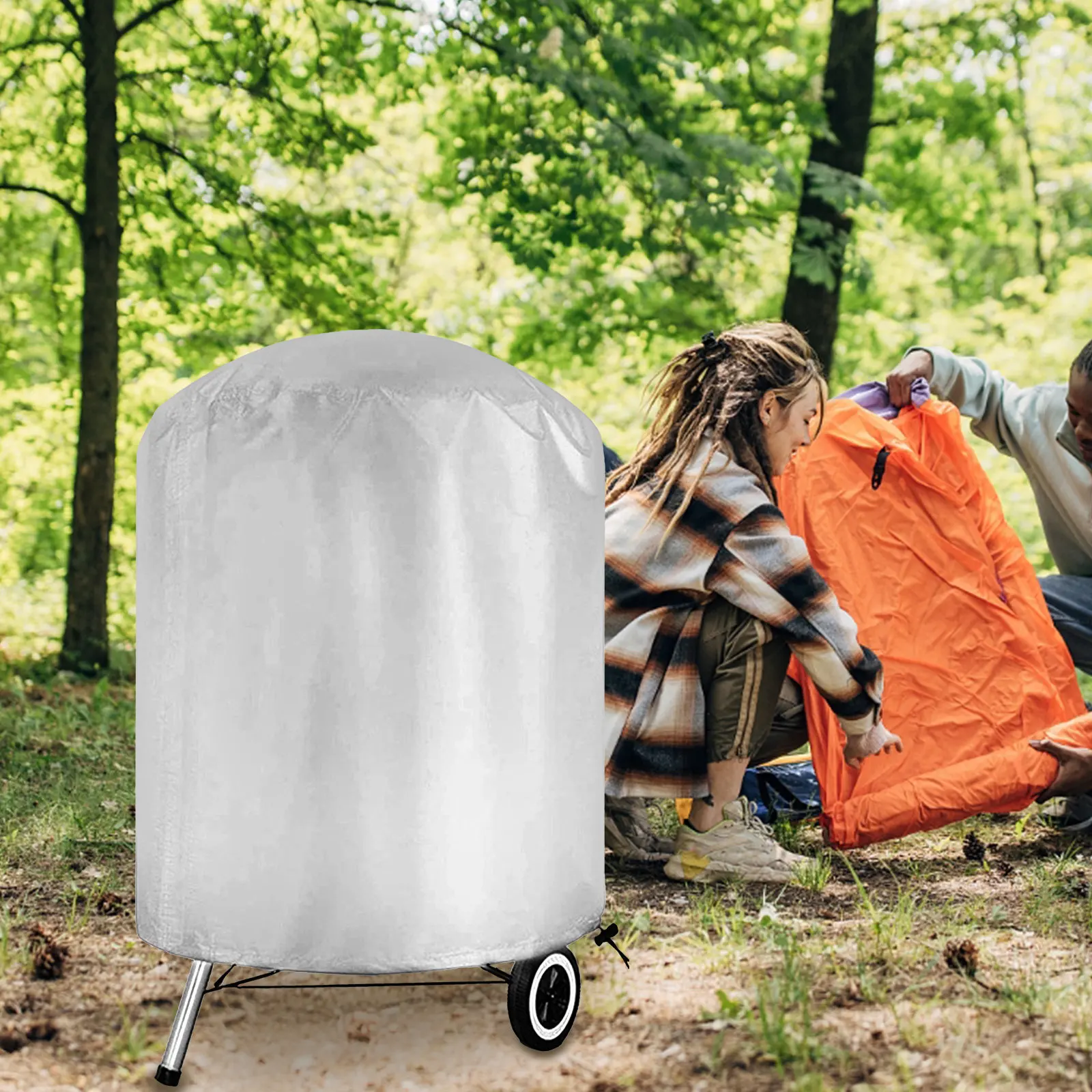 Outdoor Bbq Grill Cover Heavy Duty Waterproof Gas Barbecue Grill Protector with Drawstring Buckles for Garden Camping Windproof view 3