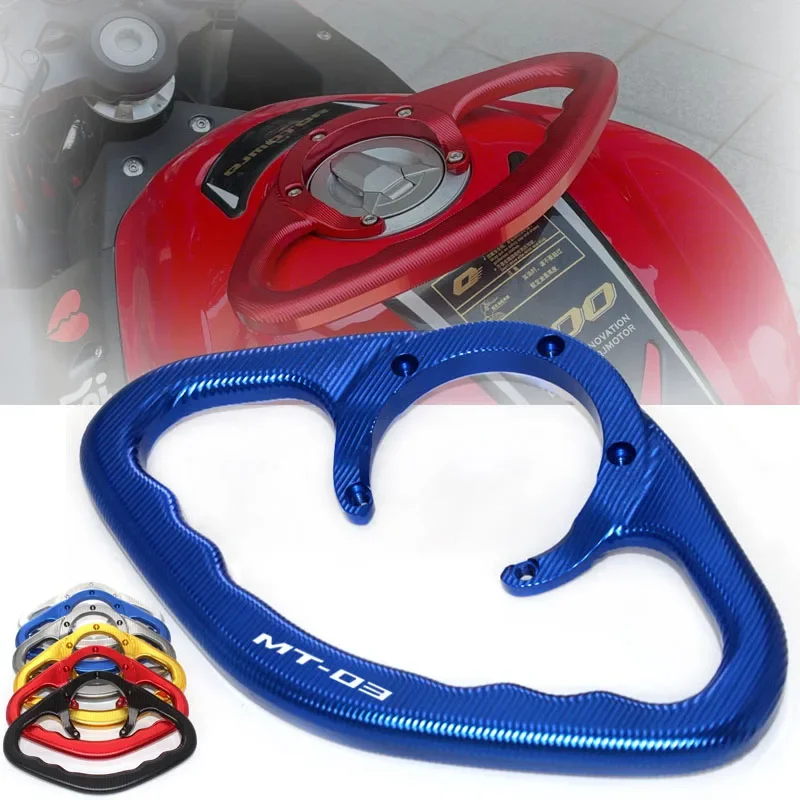 MT-03 Motorcycle CNC Aluminum Passenger Handgrips Hand Grip Tank Grab Bar Handles Armrest Accessories Fit For MT-03 mt03 2015