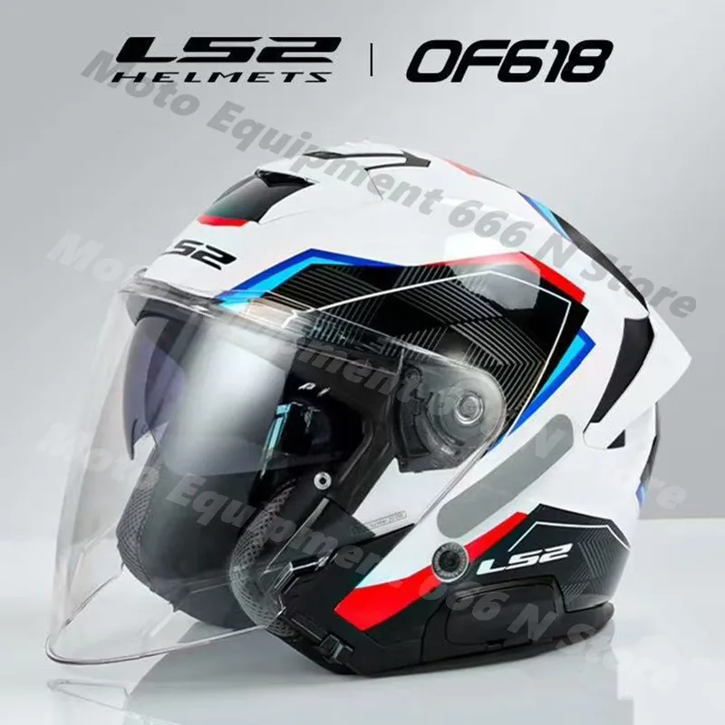 

LS2 OF618 VERSO II Motorcycle Helmet Men's Women's Dual Visor Motorbike Half Helmet Cascos Para Moto Casco Moto ECE