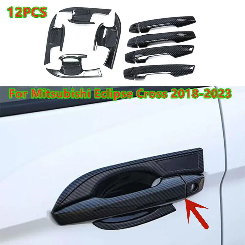 

12X накладка на внешнюю дверную ручку из углеродного волокна для Mitsubishi Eclipse Cross