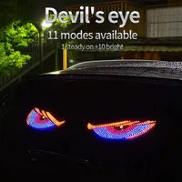 RGB Devil's Eye LED light , 11 Modes Waterproof Rear Window Light, Universal Vehicle Decorative Warning Lamp with Flash Modes